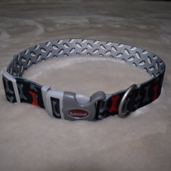 Sublime Large Dog Collar - Dog Bone Print -18"-26" - Picture 1 of 6